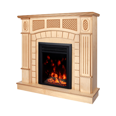 Kandallókészlet Amsterdam wood & Cris, Art Flame, 1120x1150x300 mm, 1500 W, Égő fa ropogó hanghatás, 10 lángszín, Termosztát, Időzítő