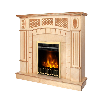 Elektromos kandalló Amsterdam wood & Gala gold, Art Flame, 1120x1150x300 mm, 2000 W, Termosztát, 5 lángfényességi szint, Időzítő