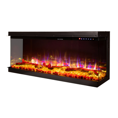 Beépített 3D elektromos kandalló Haiti 40, Art Flame, 533x1035x332 mm, 1500 W, több mint 100 színkombináció, Termosztát, Farönkök és kristályok
