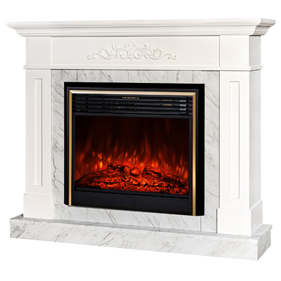 Elektromos kandalló Luca & Richi, Art Flame, 1130x1400x290 mm, 1950 W, Égő fa ropogó hanghatás, 5 lángfényességi szint, Időzítő