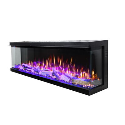 Beépített 3D elektromos kandalló Haiti 65, Art Flame, 533x1651x332 mm, 1500 W, több mint 100 színkombináció, Termosztát, Farönkök és kristályok