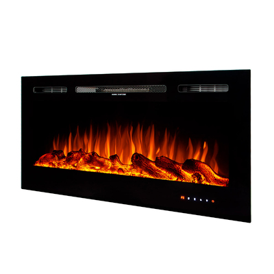 Kamelia fali-beépithető elektromos kandalló, Art Flame, 544x1143x140 mm, 1500 W, 3 lángszín, 5 lángfényességi szint, Farönkök és kristályok