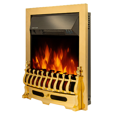 Beépíthető elektromos kandalló Galileo gold, Art Flame, 592x482x185 mm, 2000W, Termosztát, 5 lángintenzitási fokozat, Időzítő