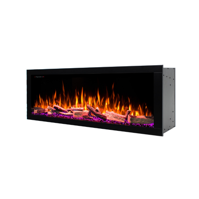 Beépíthető elektromos kandalló Mexico 43, Art Flame, 480×1100×250 mm, 1500 W, több mint 100 színkombináció, termosztát, dekoratív fahasábok és kristályok