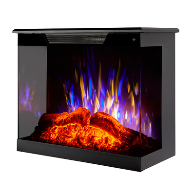 Beépíthető 3D elektromos kandalló Flamora, Art Flame, 519x610x305 mm, 1500W, 6 lángszín, termosztát, 5 lángintenzitási szint