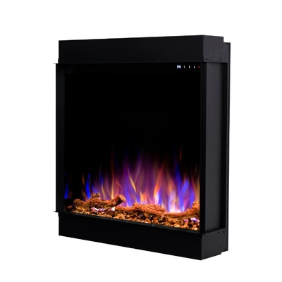 Beépített 3D elektromos kandalló Gilbert, Art Flame, 538 x 1524 x 270 mm, 1500 W, több mint 100 színkombináció, Termosztát, Farönkök és kristályok