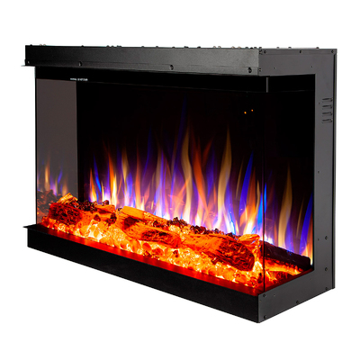 Beépített 3D elektromos kandalló Haiti 40, Art Flame, 533x1035x332 mm, 1500 W, több mint 100 színkombináció, Termosztát, Farönkök és kristályok