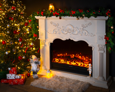 Elektromos kandalló Miraj & Maximus, Art Flame, 1250x1500x350 mm, 1500 W, 3 lángszín, 5 lángfényességi szint, Időzítő