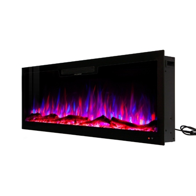 Vegas 50 fali-beépithető elektromos kandalló, Art Flame, 457x1270x126 mm, 1500 W, 10 lángszín, Termosztát, Farönkök és kristályok