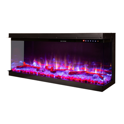 Beépített 3D elektromos kandalló Haiti 65, Art Flame, 533x1651x332 mm, 1500 W, több mint 100 színkombináció, Termosztát, Farönkök és kristályok