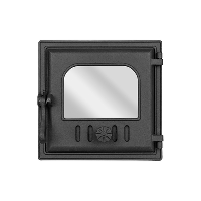 Kályhaajtó K 401, Art Flame, 310×300 mm, Öntöttvas, 700–950℃ hőállóság, Forgónyitás